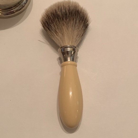 MENS GROOMING SHAVING SET-MADE IN ITALY-CHROME/CELLULOID TYPE HANDLES 4 PC SET - Picture 3 of 8